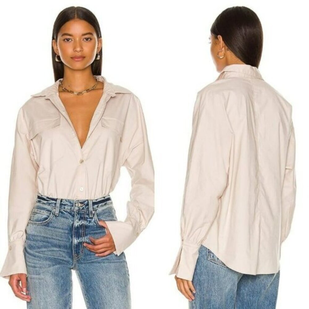 Camila Coelho Kristiana Oversized Shirt - Beige